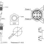 RVS 304 Waterdichte Schakelaar (Aan-Aan) kleur led blauw