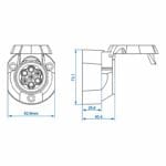 Stekkerdoos 7+1-polig PVC