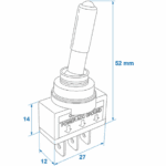 Tuimelschakelaar LED Groen 12V 20A