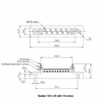 Victron Busbar 150A 2-polig met 10 schroeven + afdekkap.