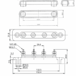 Victron Busbar 150A 4-Polig + afdekkap