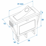 Wipschakelaar LED Rood 12/24V 10A